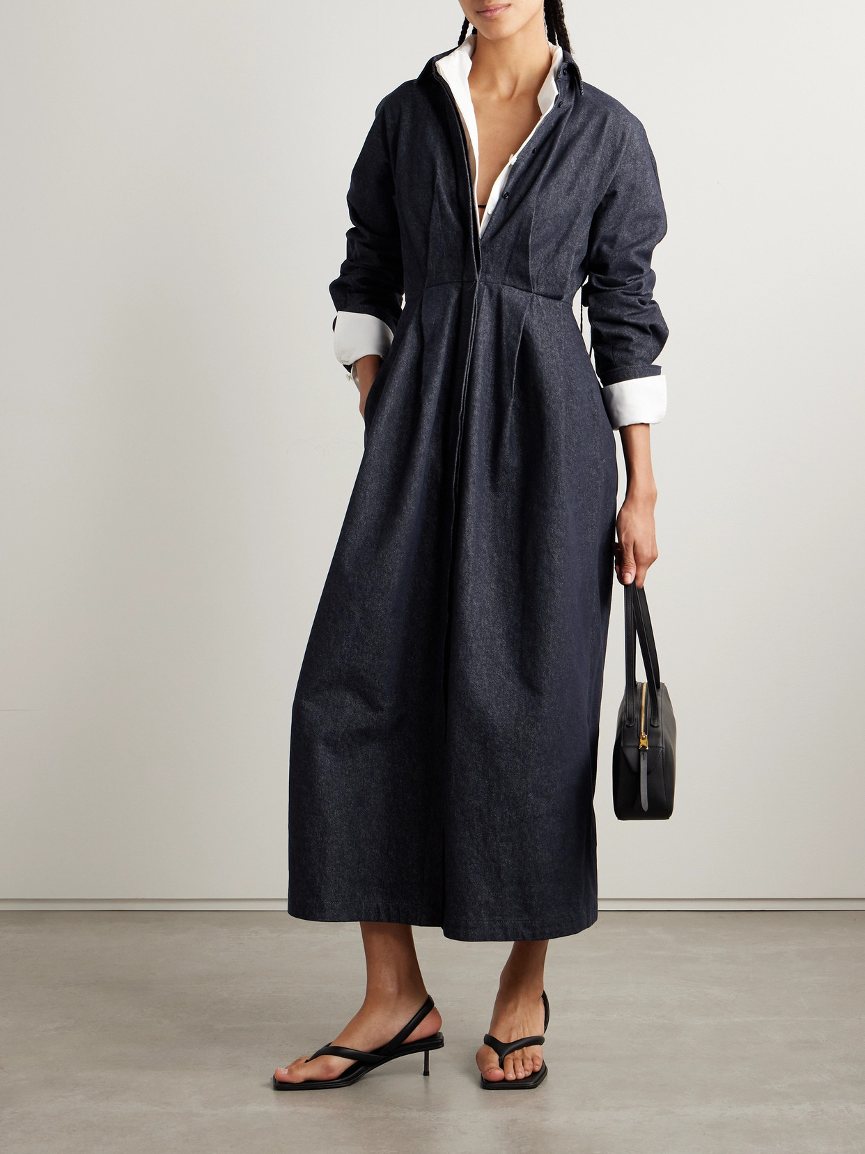 Max Mara Maxmara Women Aller - Denim-effect Chemise Dress In Blue