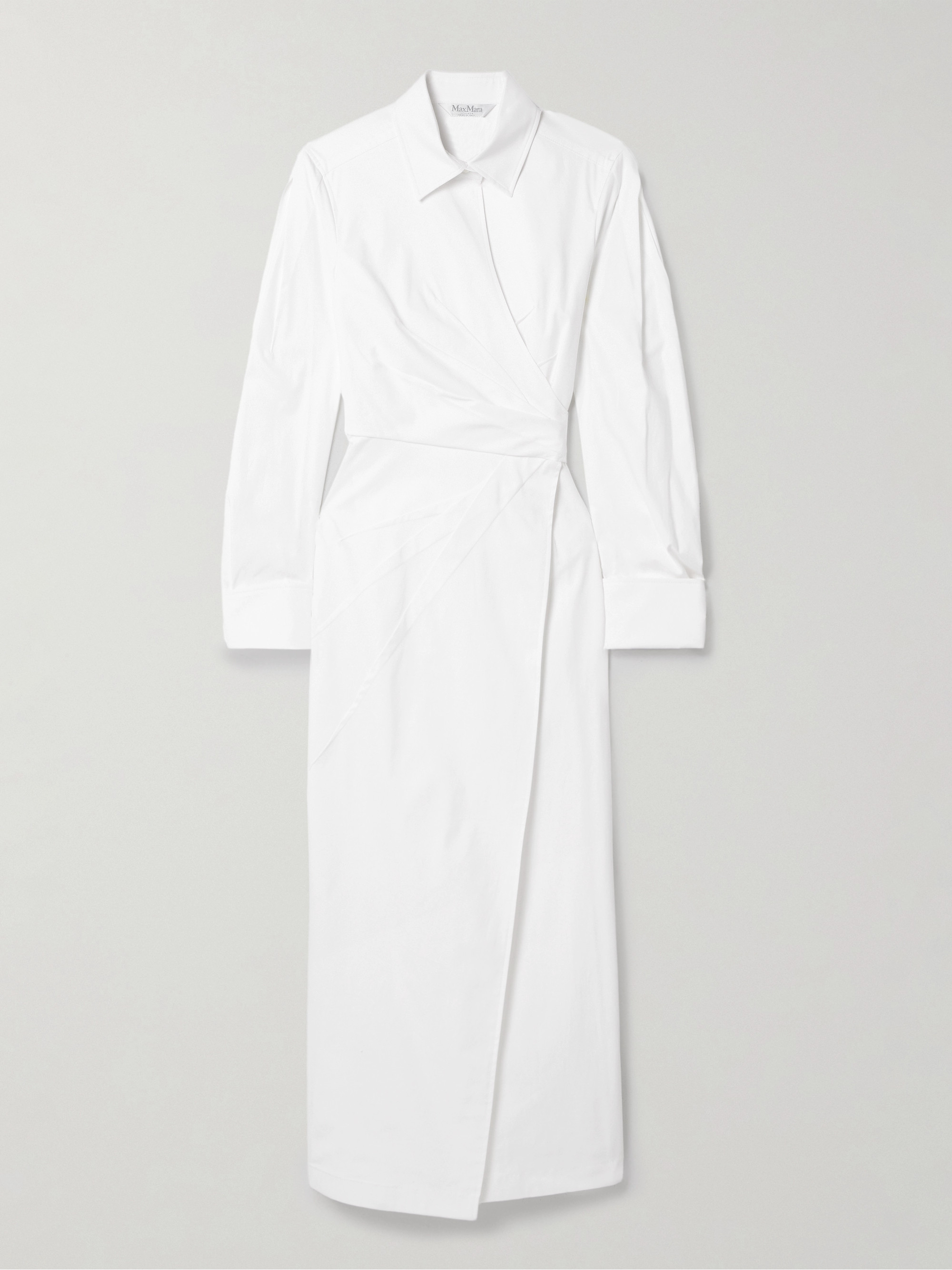 Max Mara Cotton-blend poplin midi wrap shirt dress