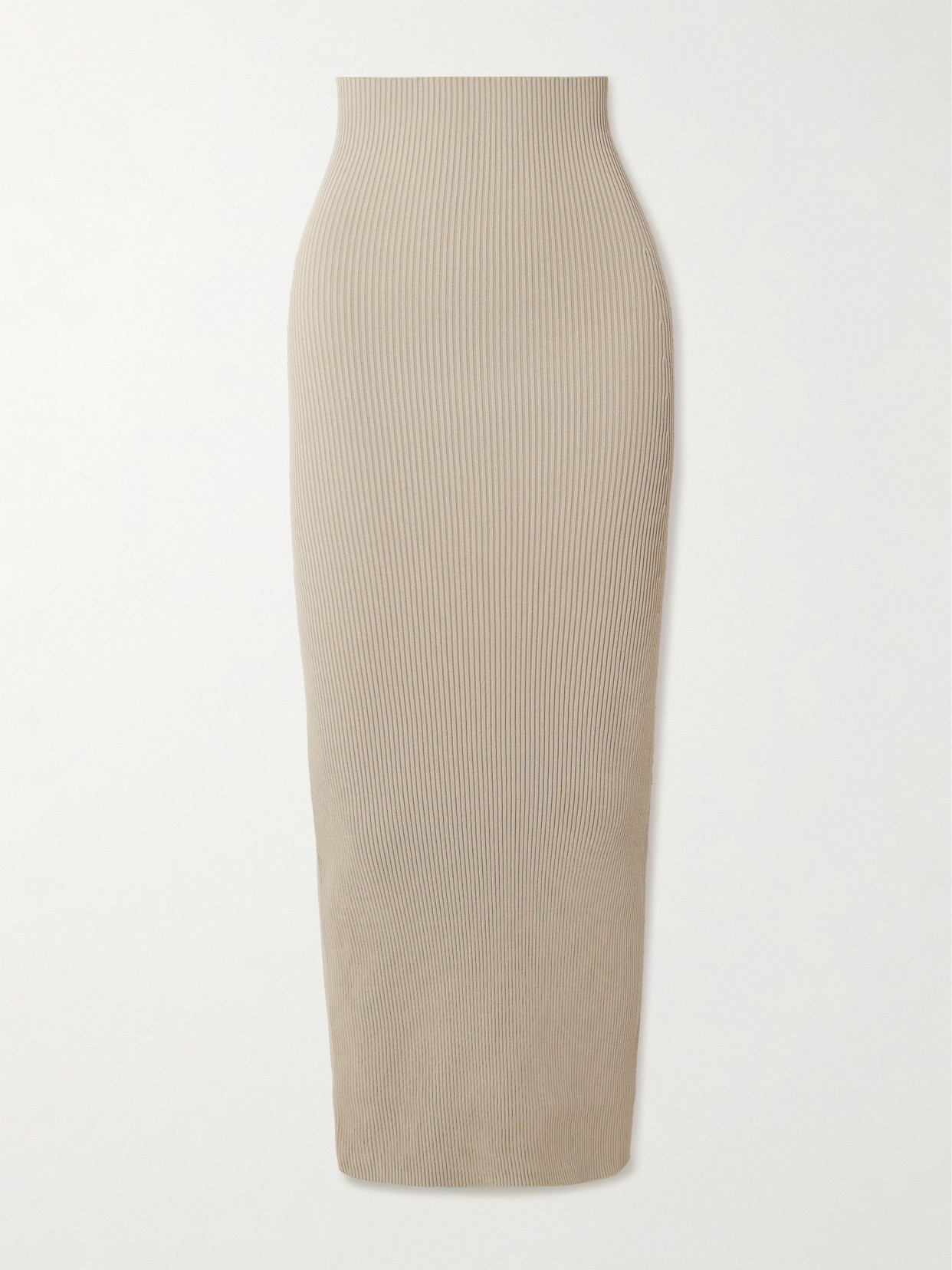 Max Mara Aprile Ribbed-knit Maxi Skirt In Neutrals