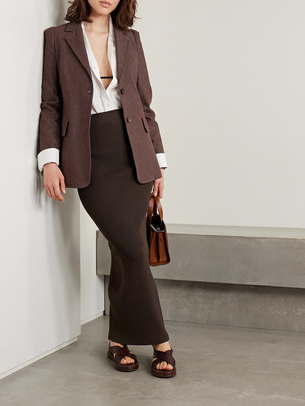 Max Mara Ribbed Maxi Skirt With Form-fitting Silhouette