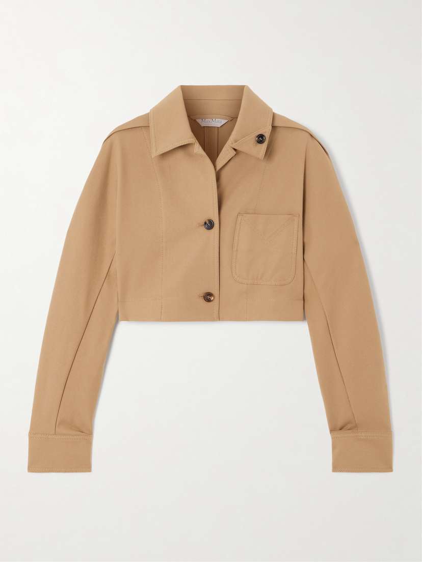 Max Mara Cropped Cotton-blend Gabardine Jacket