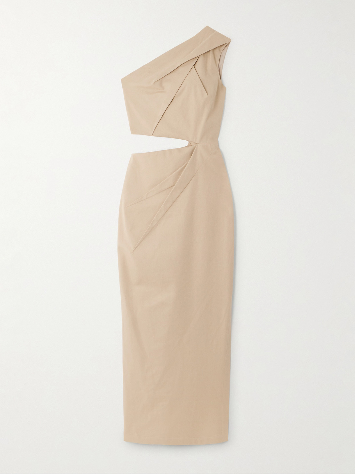 Max Mara One-shoulder Dress With Elegant Draping And Cut-out Detail In Brown