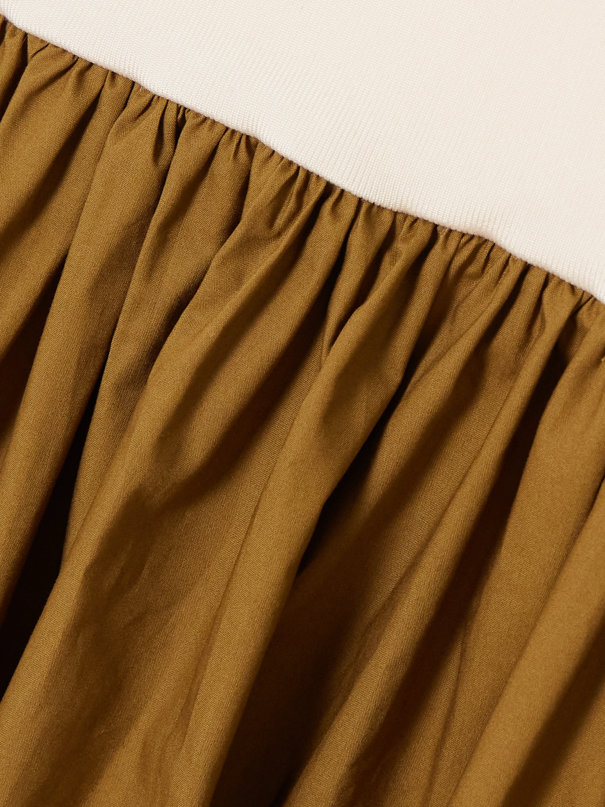 Esse Studios Duo Strapless Stretch-knit And Organic Cotton-poplin Maxi Dress In Brown