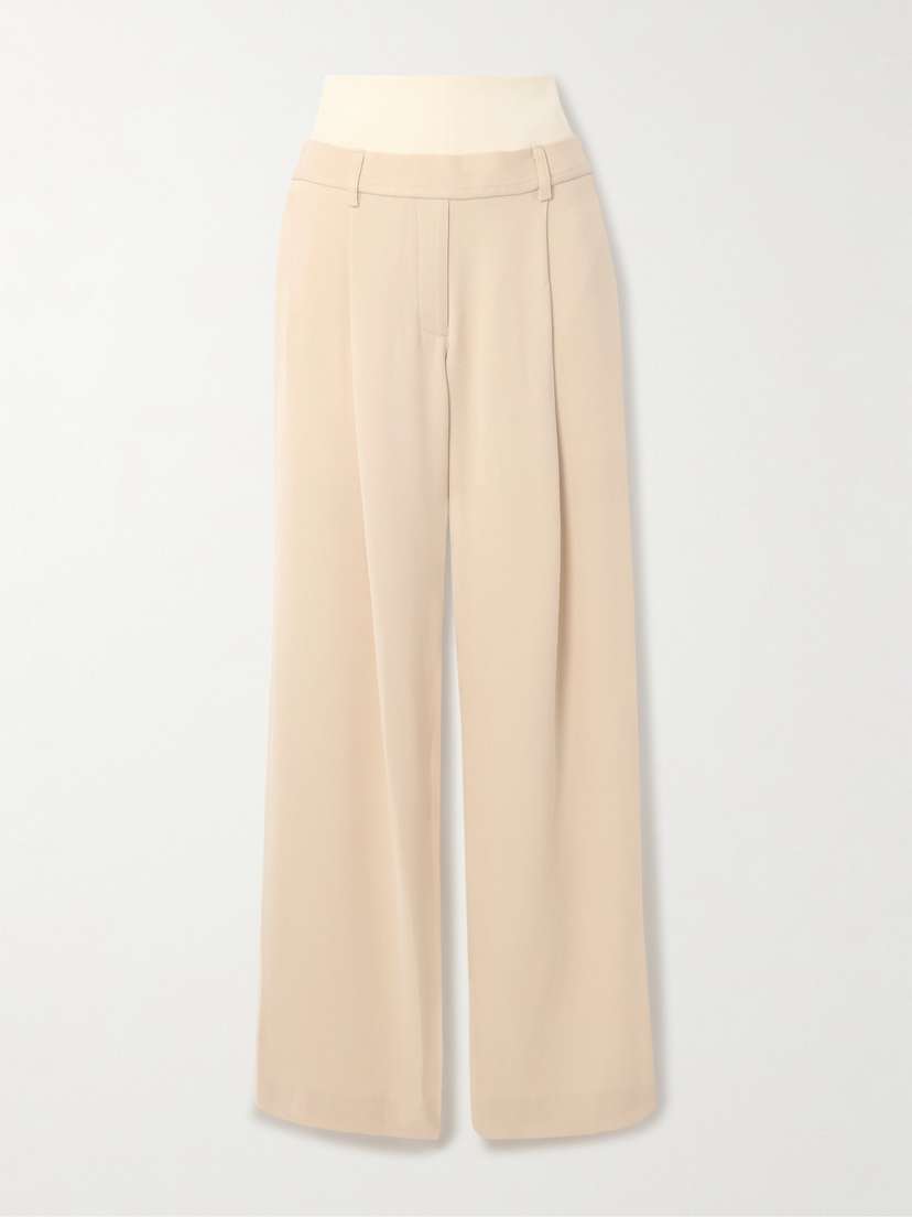 ESSE Studios Sommar Duo Piqué-trimmed Crepe Wide-leg Pants