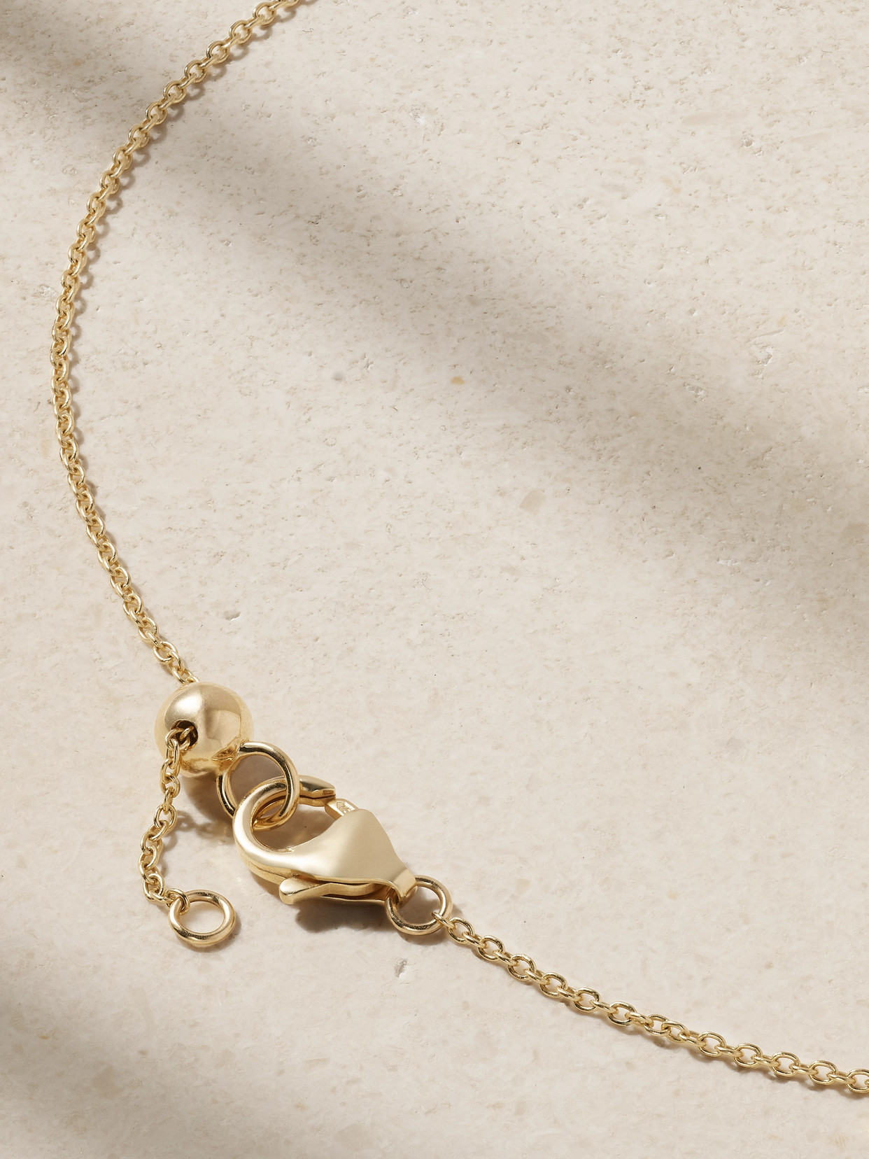 Kamyen Golden Drop 18-karat Gold, Diamond And Enamel Necklace In Green