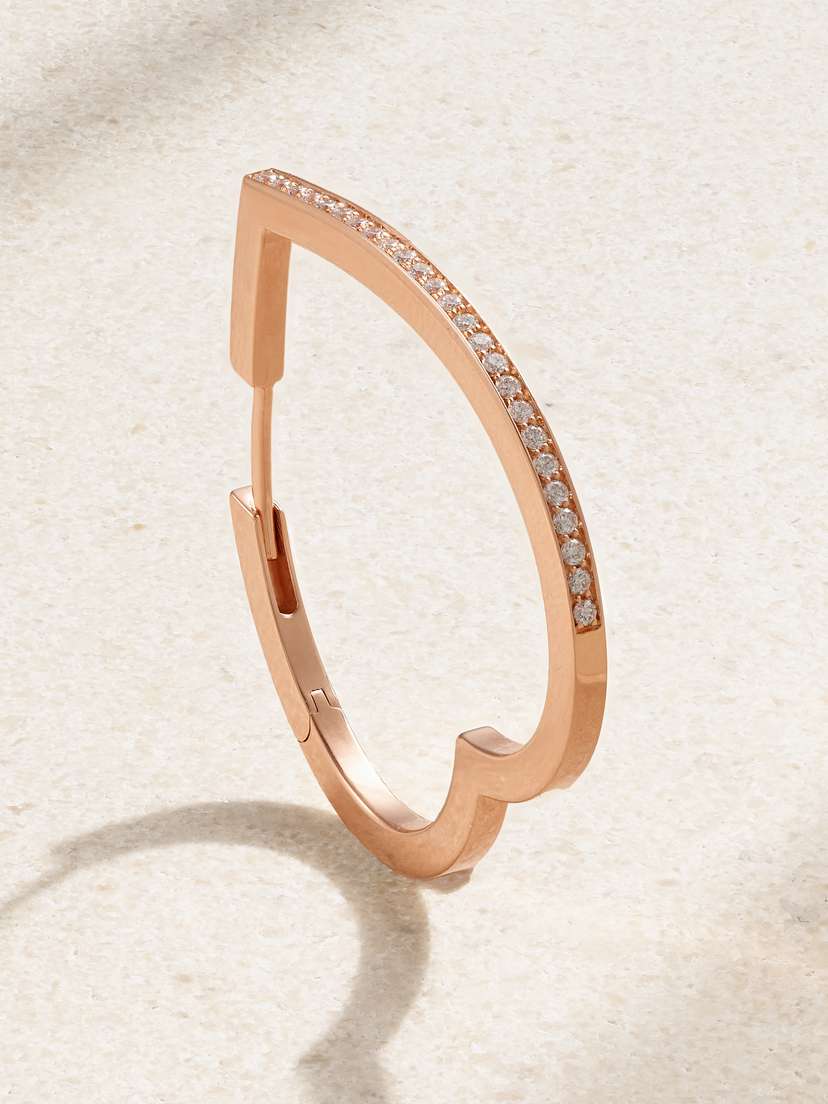 Repossi Antifer Heart Large 18-karat Rose Gold Diamond Single Earring