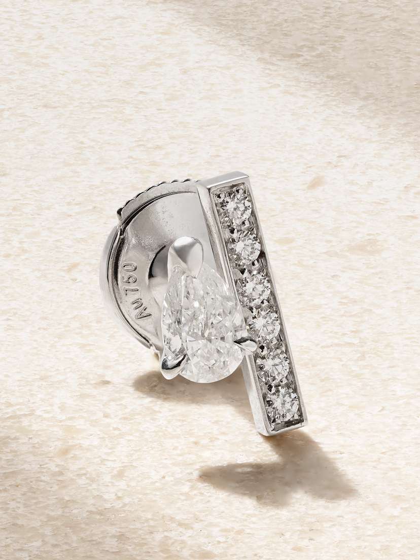 Repossi Serti Sur Vide 18-karat White Gold Diamond Single Earring