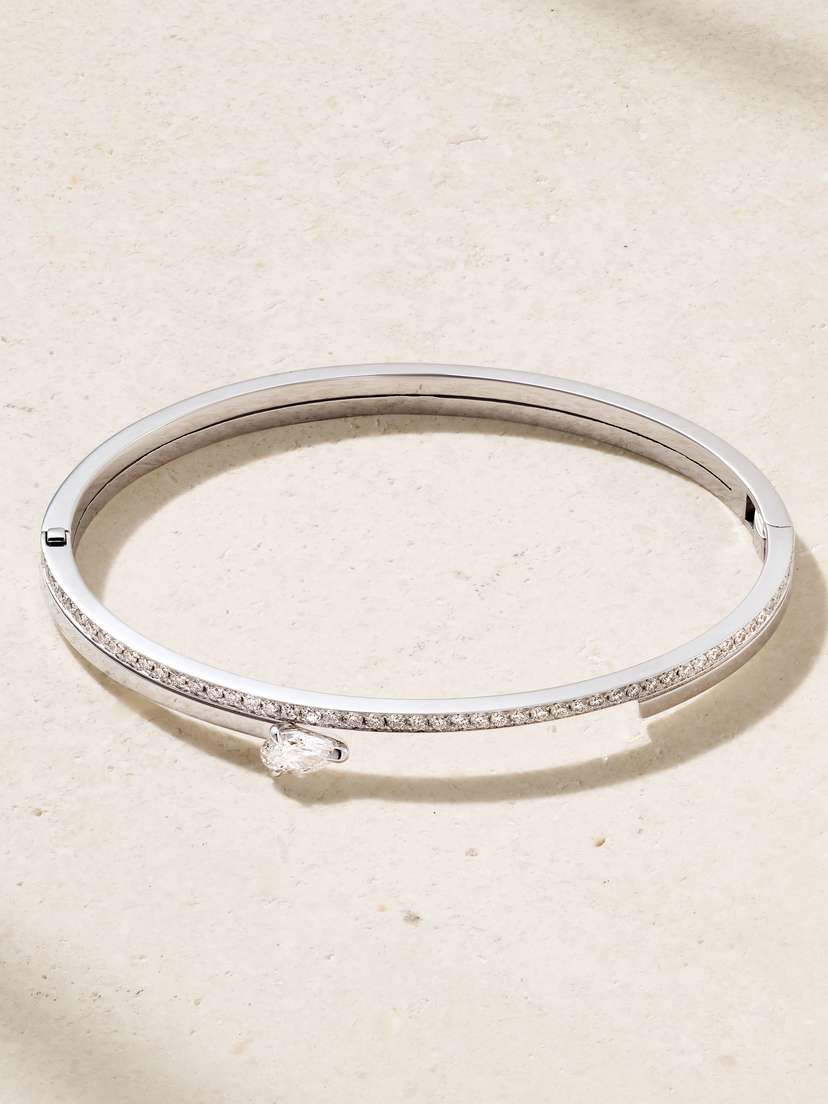 Repossi Serti Sur Vide 18-karat White Gold Diamond Bracelet