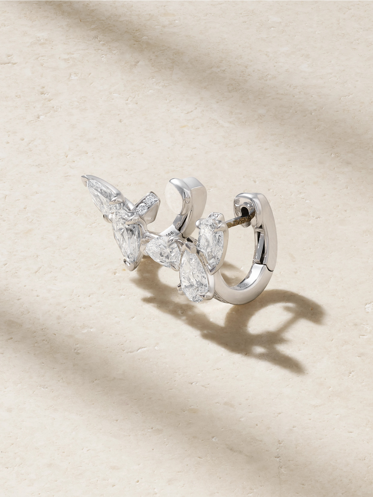 Repossi Serti Sur Vide 18-karat White Gold Diamond Ear Cuff In Silver