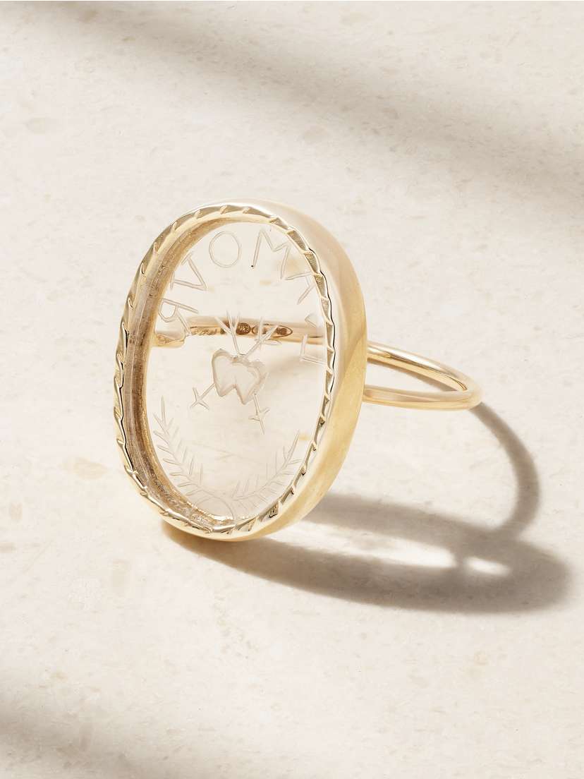 Pascale Monvoisin L'amour 9-karat Gold Crystal Ring