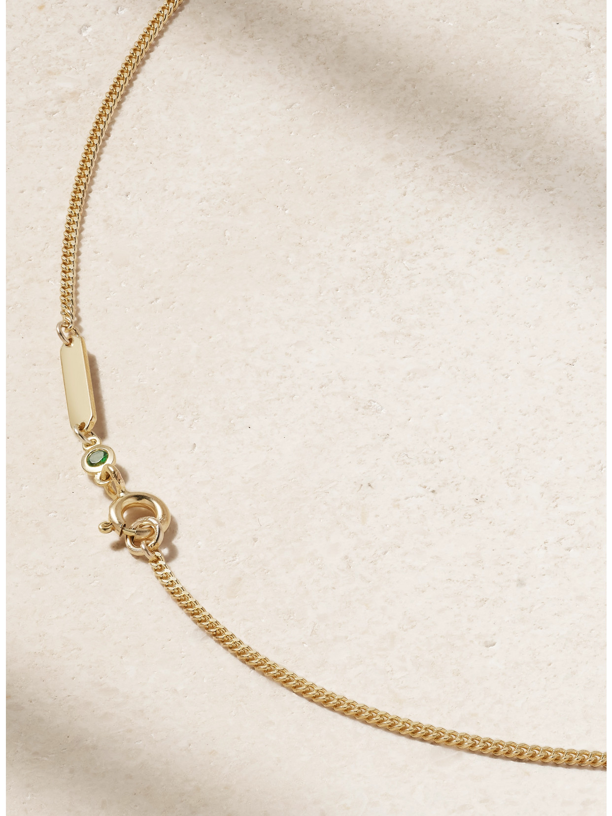 Pascale Monvoisin Hydra + Faro + June 9-karat Gold, Sterling Silver, Resin And Tsavorite Necklace In Gold