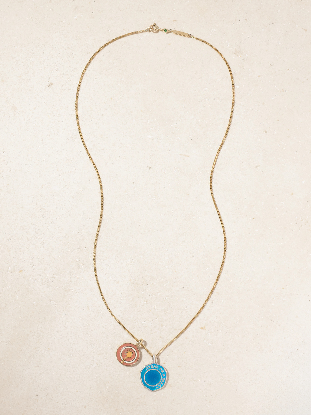 Pascale Monvoisin Hydra + Faro + June 9-karat Gold, Sterling Silver, Resin And Tsavorite Necklace In Gold