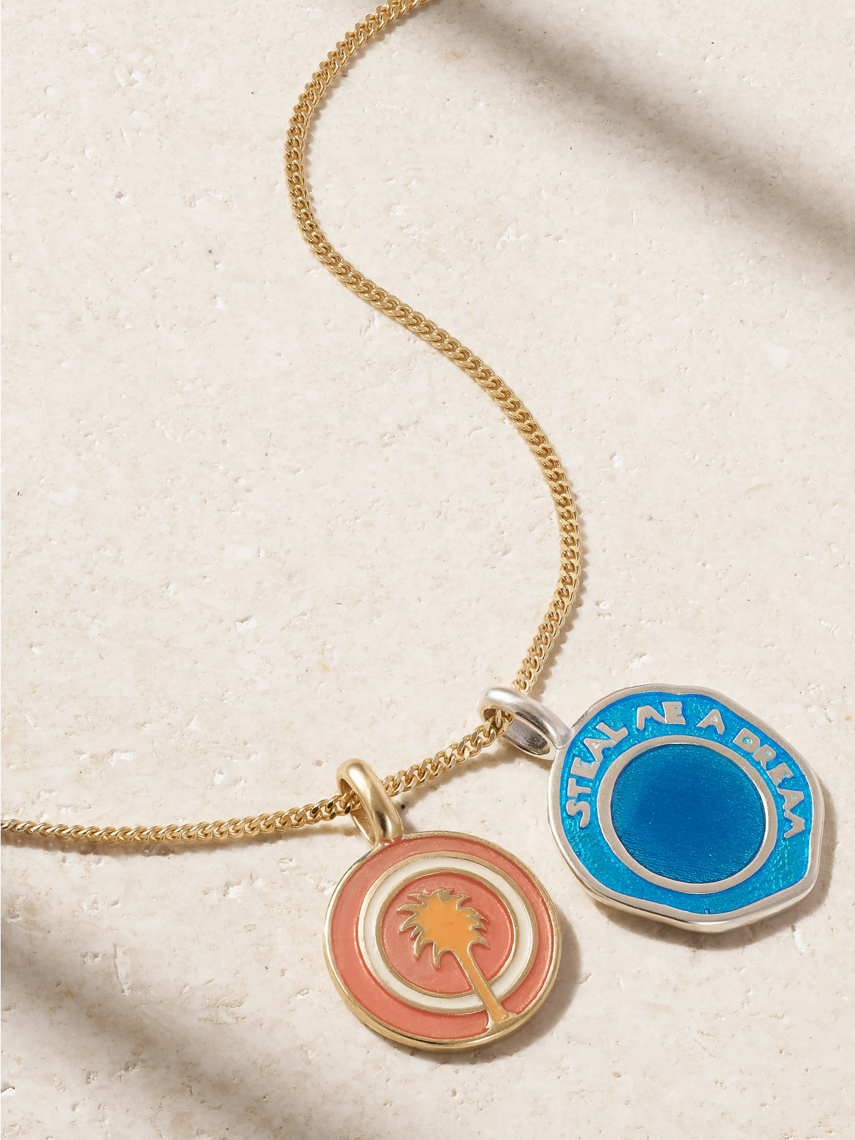 Pascale Monvoisin Hydra + Faro + June 9-karat Gold, Sterling Silver, Resin And Tsavorite Necklace In Blue