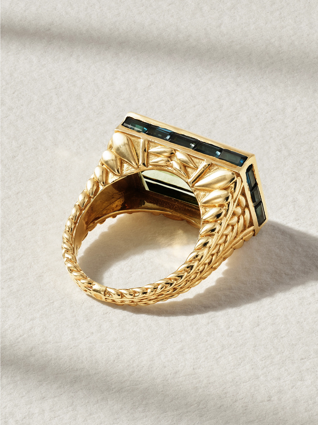 Pascale Monvoisin Xxl Poppy Signet 9-karat Gold, Amethyst And Topaz Ring In Gold