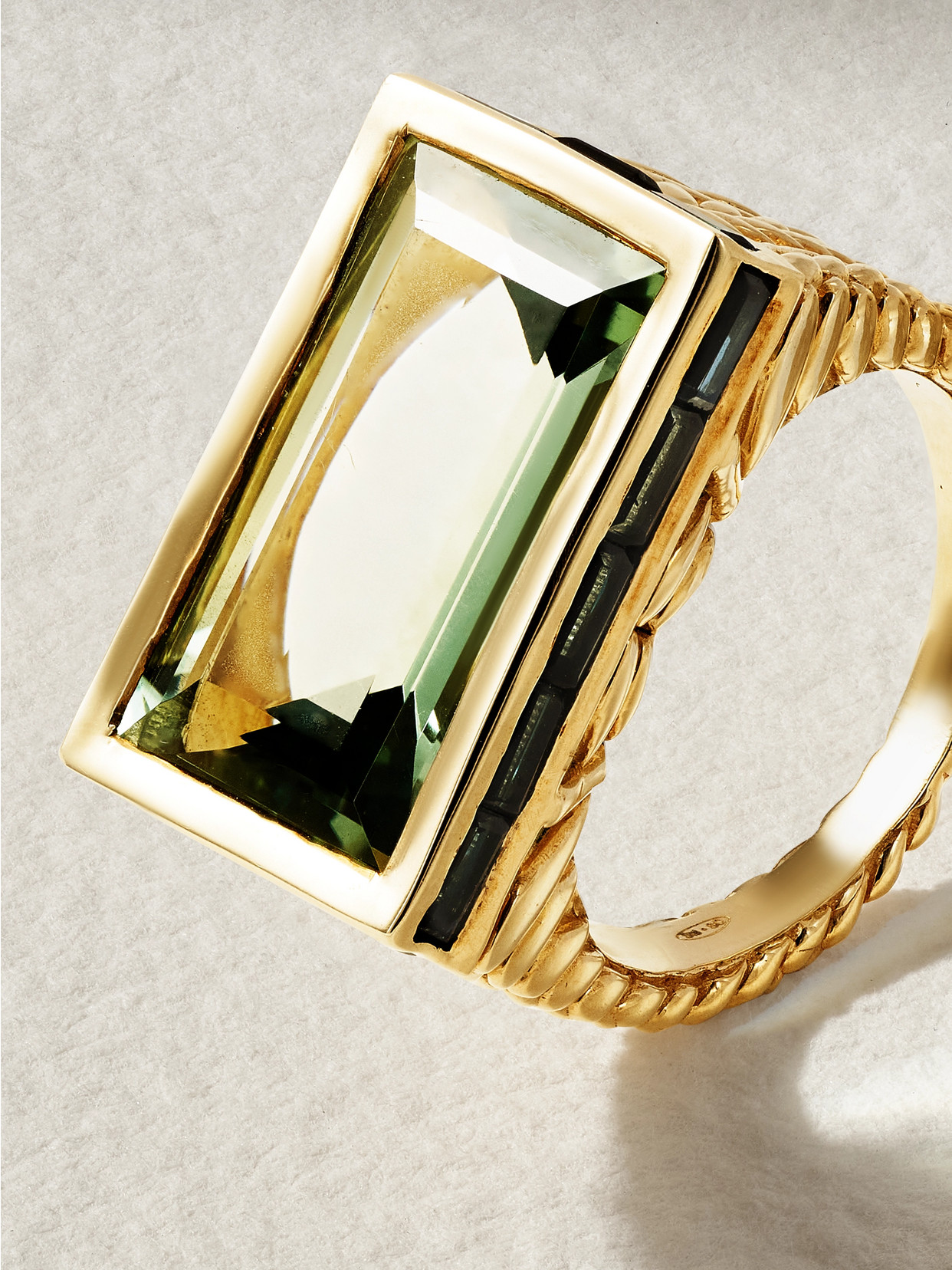 Pascale Monvoisin Xxl Poppy Signet 9-karat Gold, Amethyst And Topaz Ring In Gold