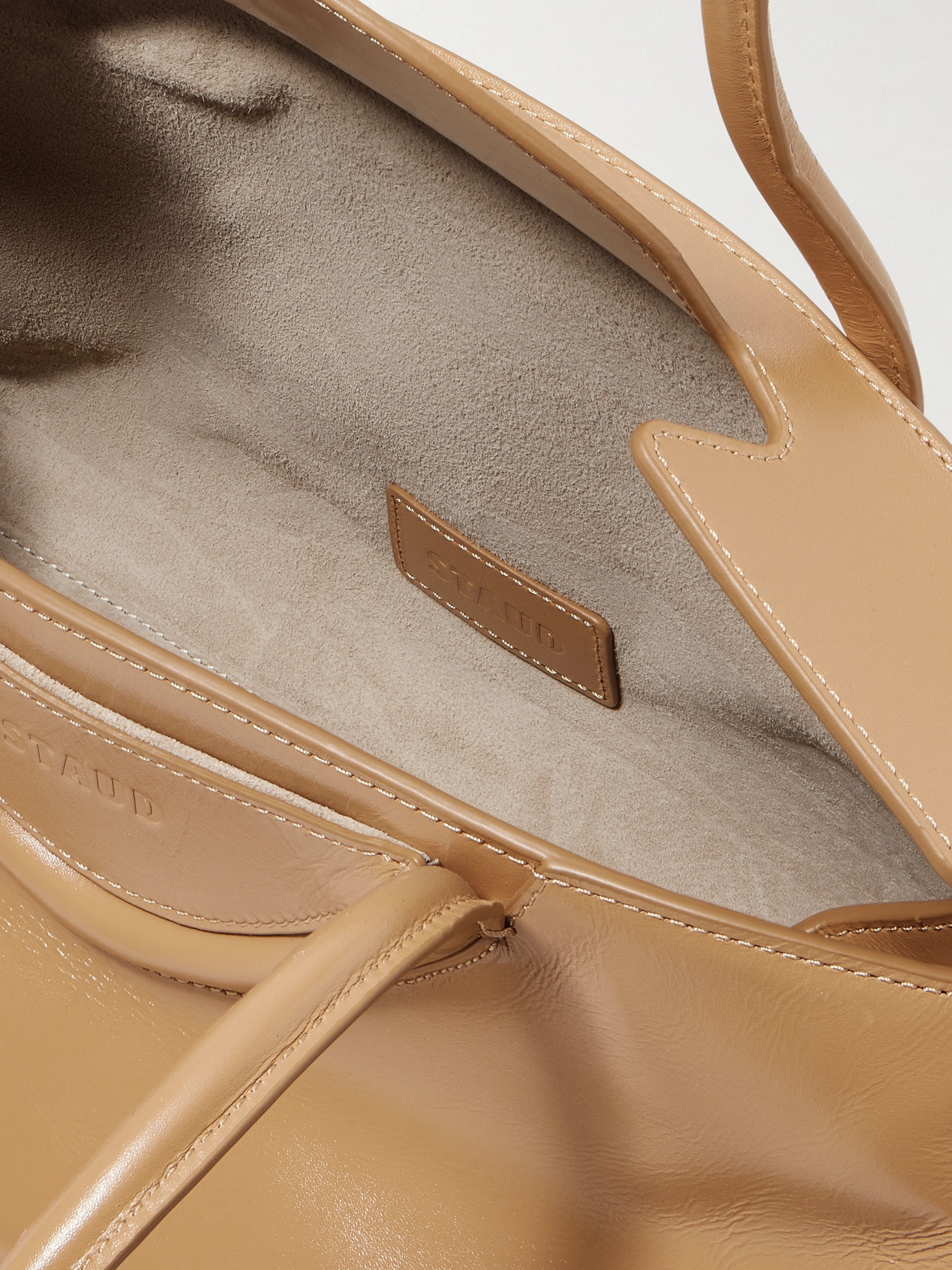 Staud Maude Leather Shoulder Bag In Brown