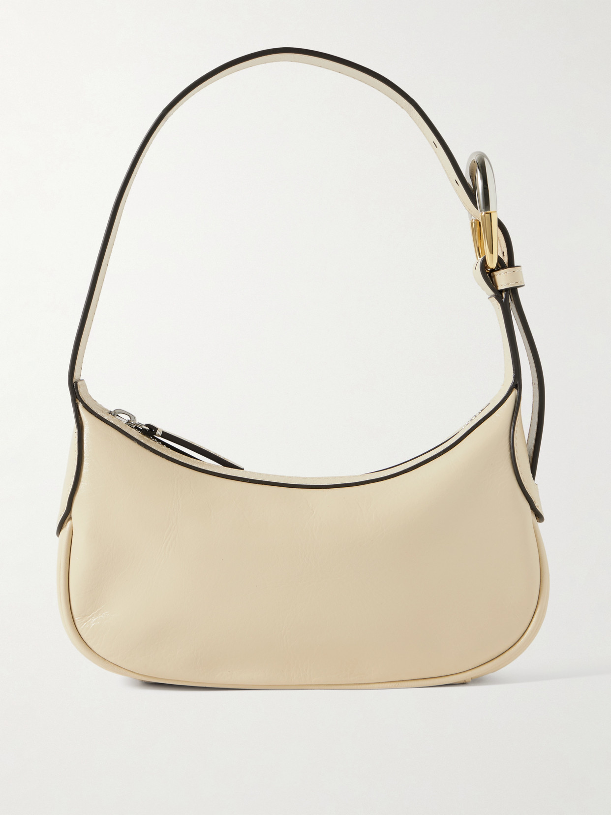 Staud Owen Leather Shoulder Bag In Cream