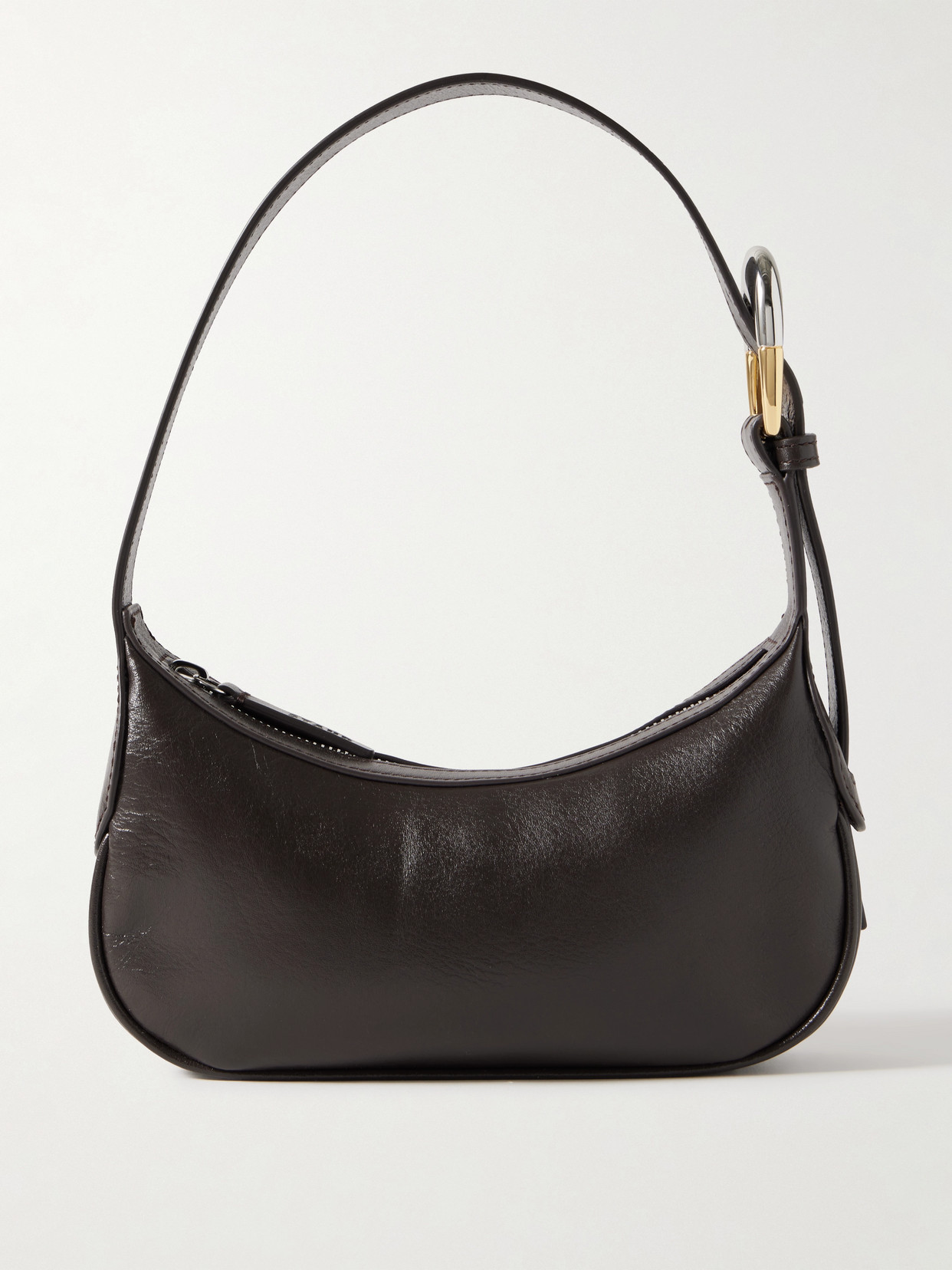 Staud Owen Leather Shoulder Bag In Brown