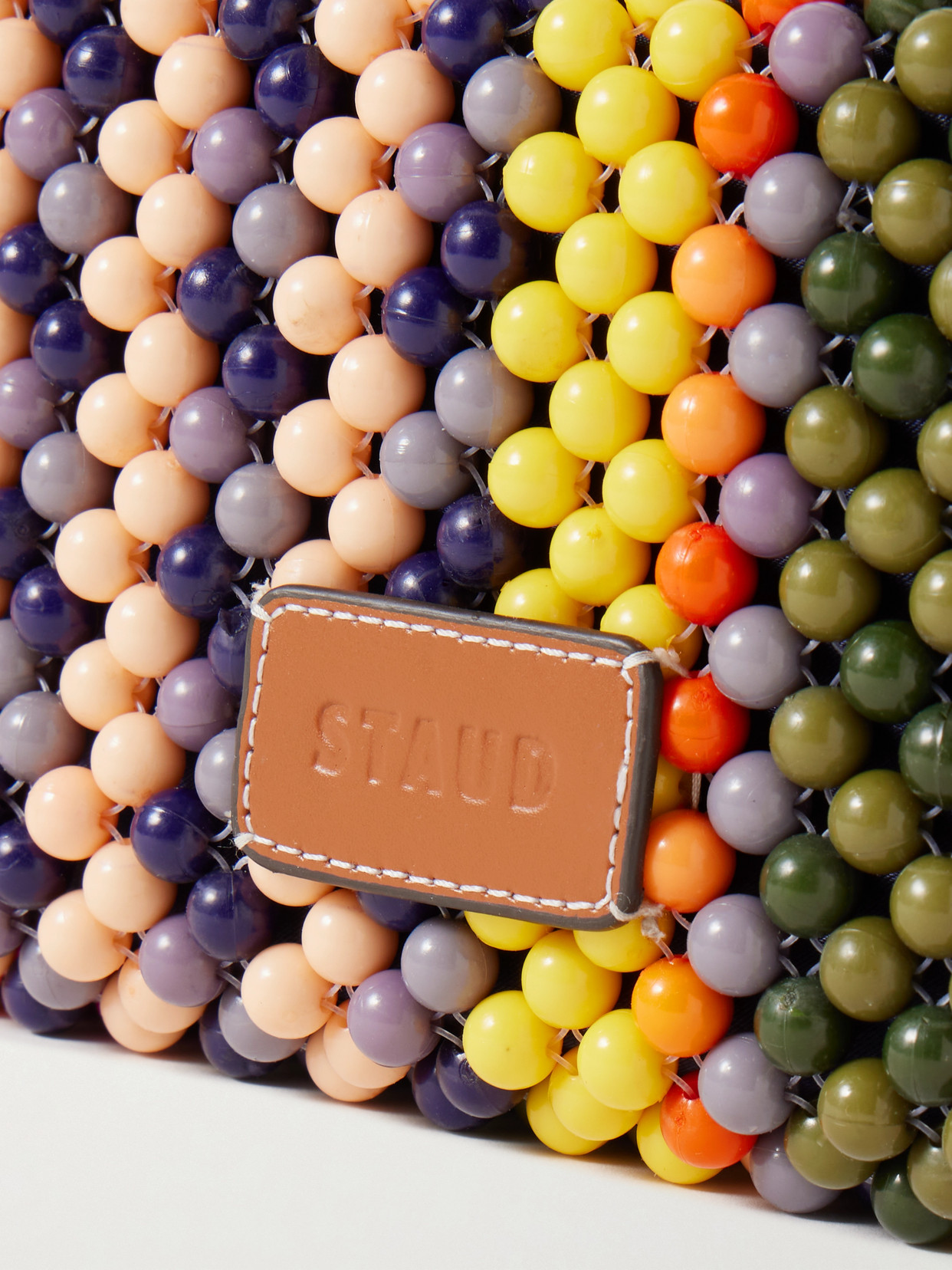 Staud Multicolor Timmy Beaded Shoulder Bag In Orange