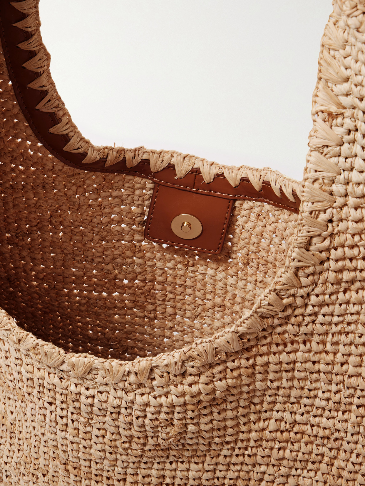 Staud Large Moon Fringe Raffia Top Handle Tote In Neutrals