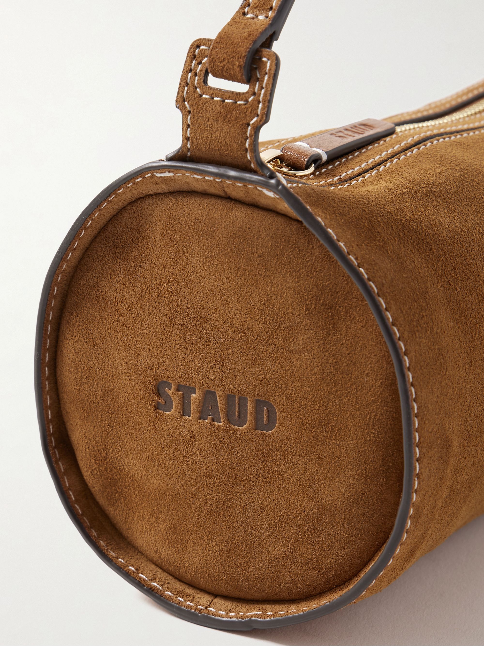 Taru Mini leather-trimmed suede shoulder bag - tan - One Size