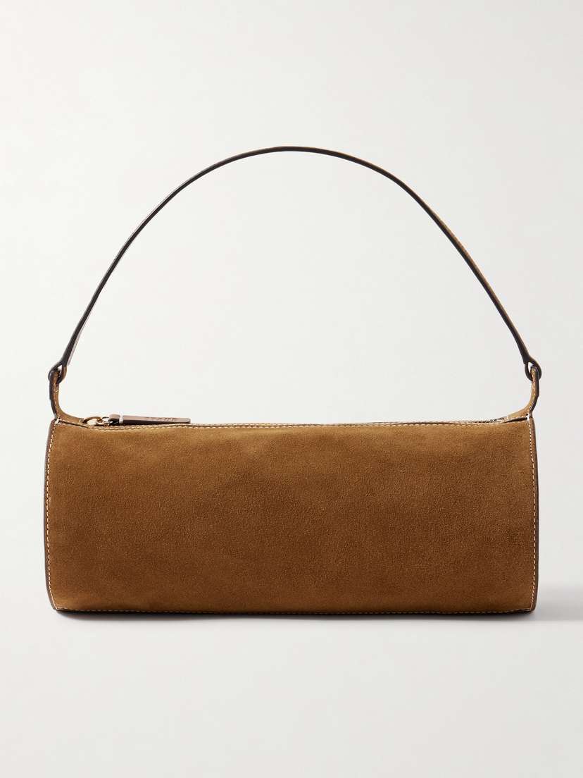 Staud Taru Mini Leather-trimmed Suede Shoulder Bag