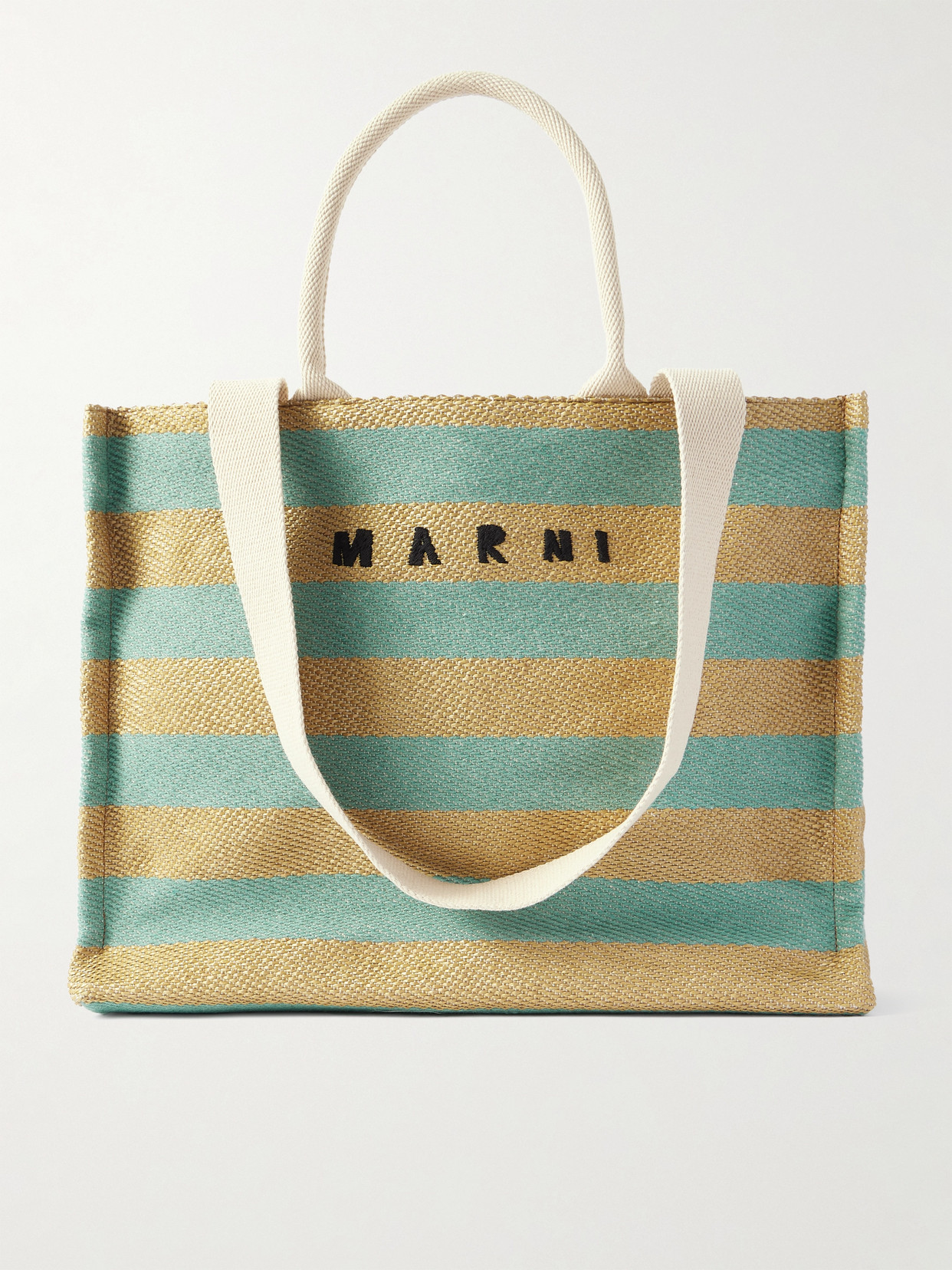 Marni | Small Logo Raffia Effect Tote Bag