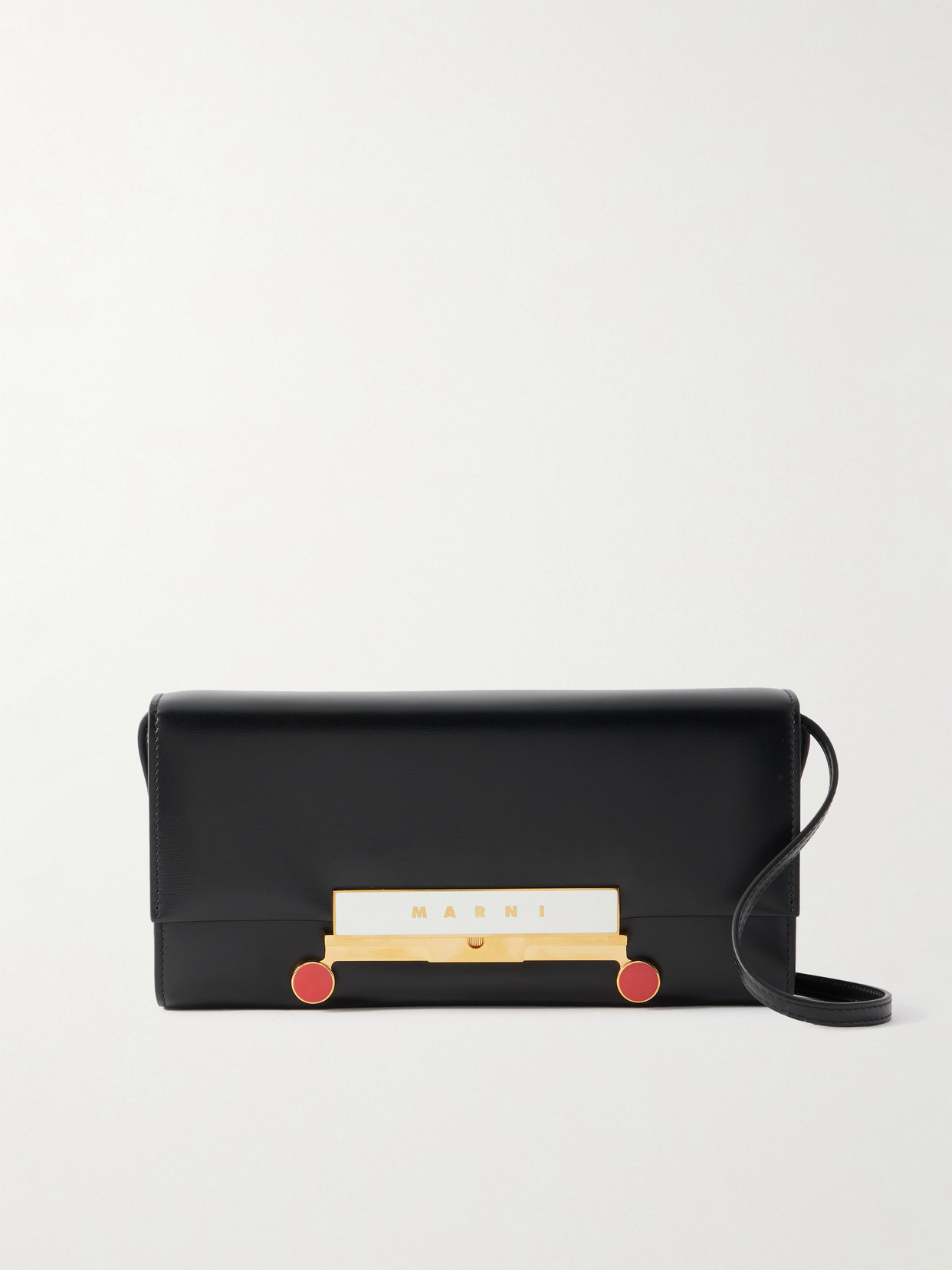 Marni Vhs E/w Embellished Leather Shoulder Bag