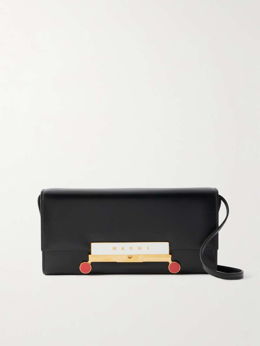 Marni Vhs E/w Embellished Leather Shoulder Bag