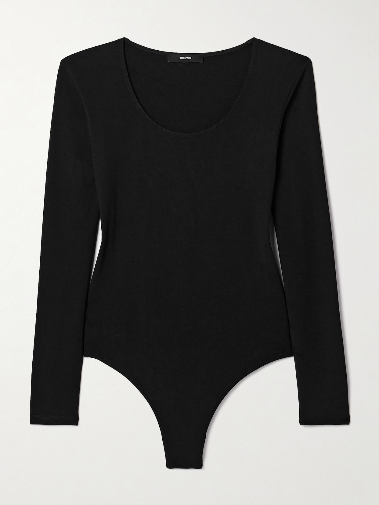 The Park Donna Stretch-tencel™ Lyocell Jersey Thong Bodysuit In Black