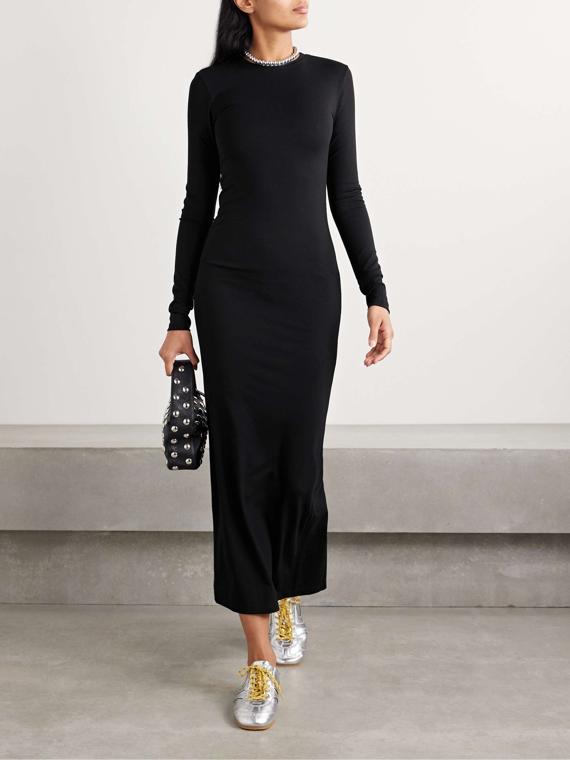 Black Charity stretch-TENCEL™ jersey midi dress | THE PARK