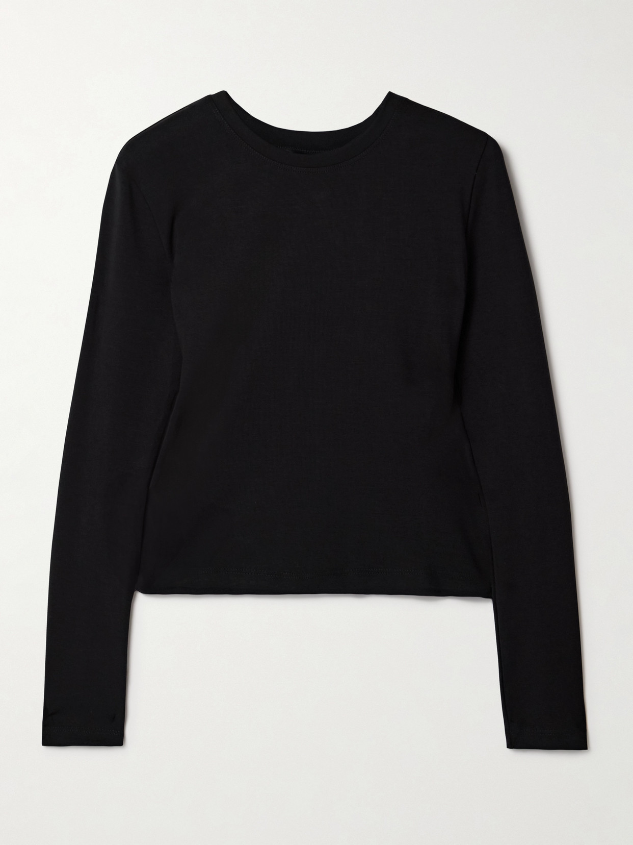 THE PARK - Heather Stretch-tencel Lyocell Jersey T-shirt - Black