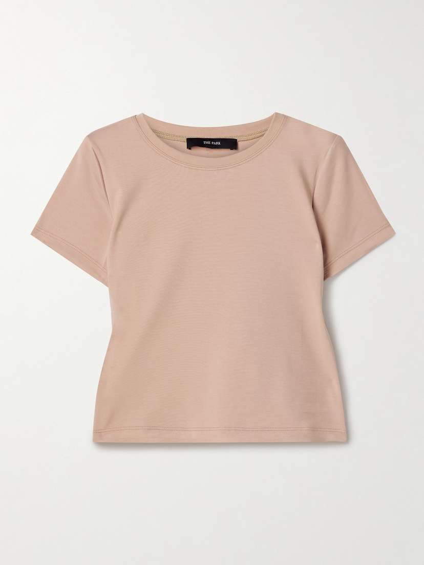 The Park Lia Cropped Stretch-tencel™ Lyocell Jersey T-shirt