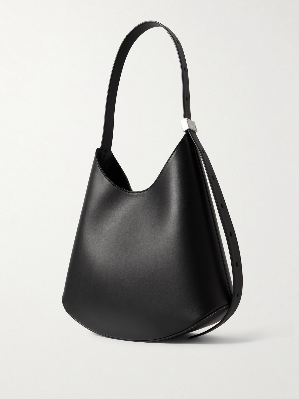 Jil Sander Medium Leather Shoulder Bag In Black