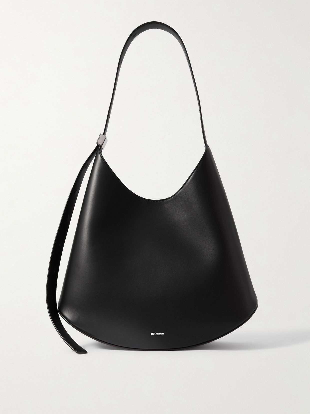 Jil Sander Medium Leather Shoulder Bag In Black