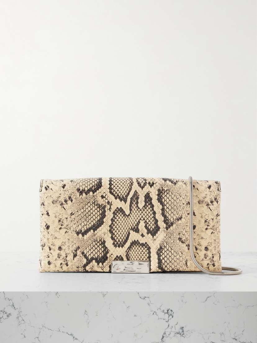 Jil Sander Snake-effect Leather Clutch