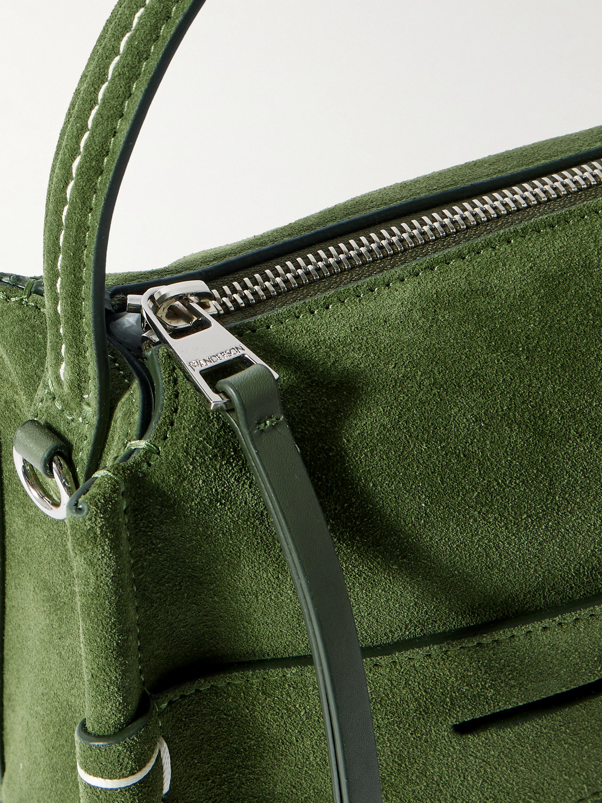 Jw Anderson W Anderson Womens Khaki Loafer Suede Shoulder Bag In Multi