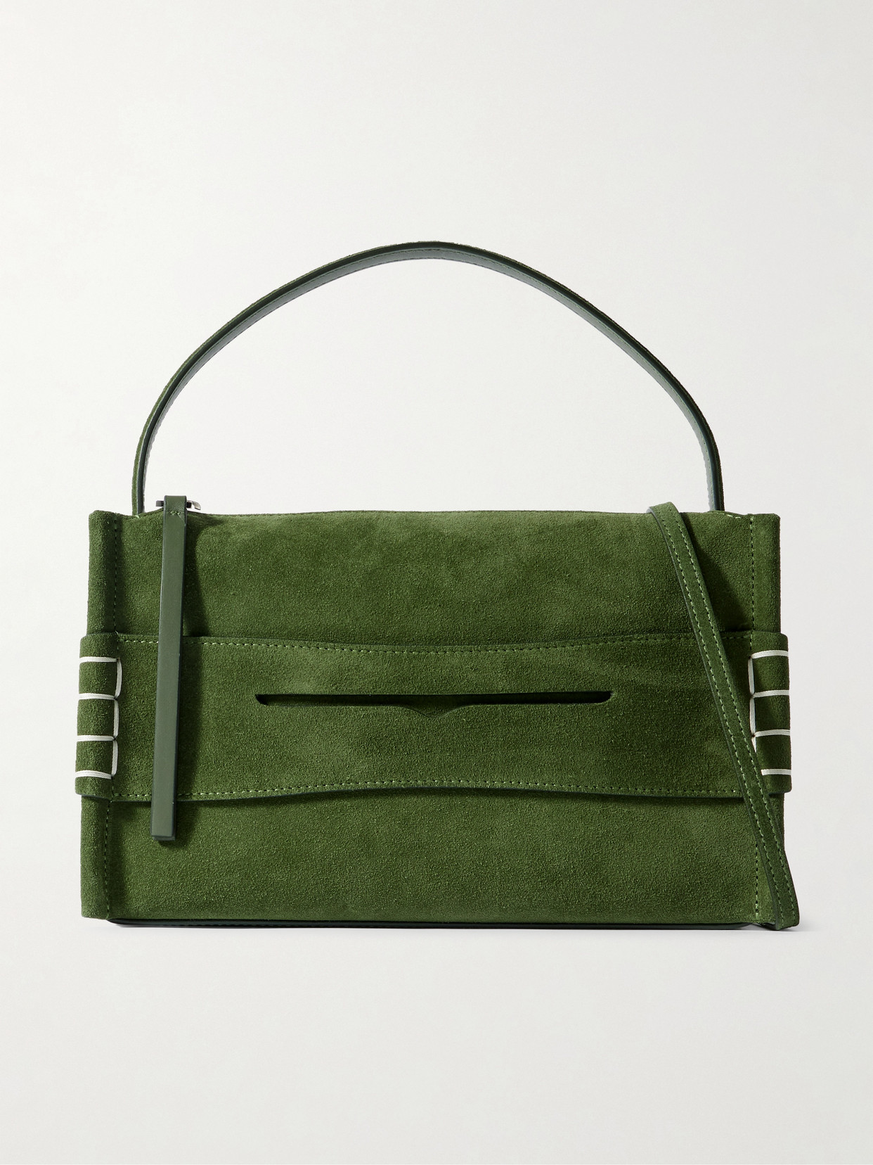 Jw Anderson Loafer Embroidered Suede Shoulder Bag
