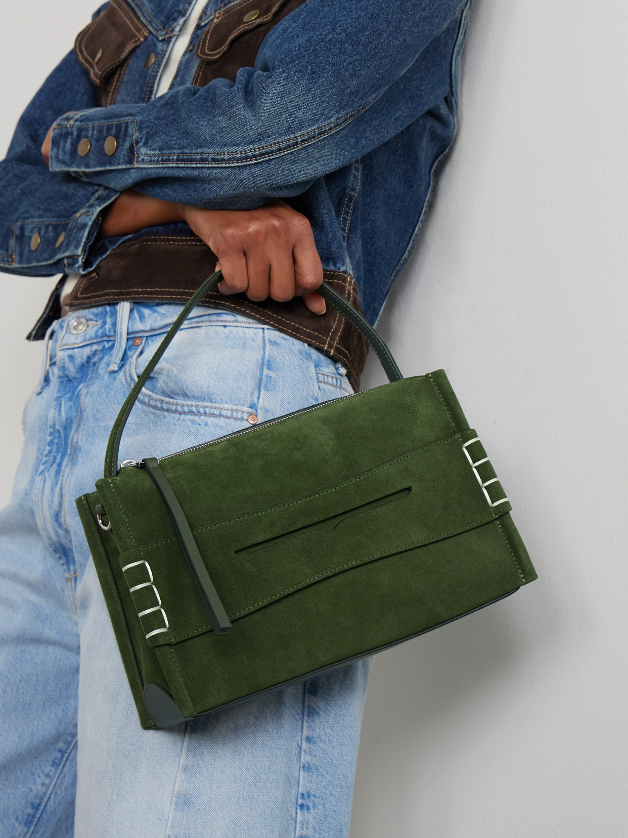 Jw Anderson W Anderson Womens Khaki Loafer Suede Shoulder Bag In Multi