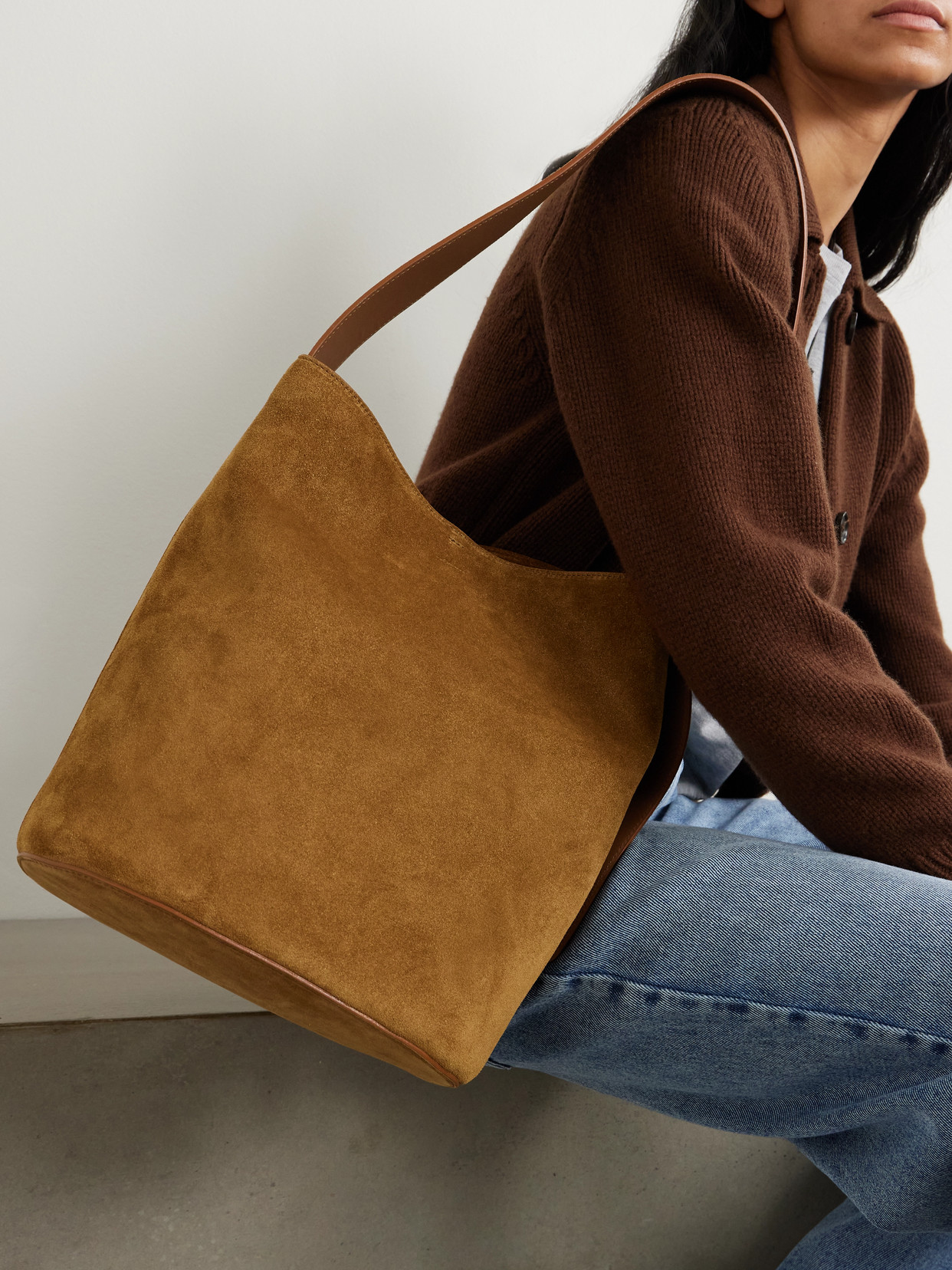 Lie Studio Norma Suede Tote In Brown