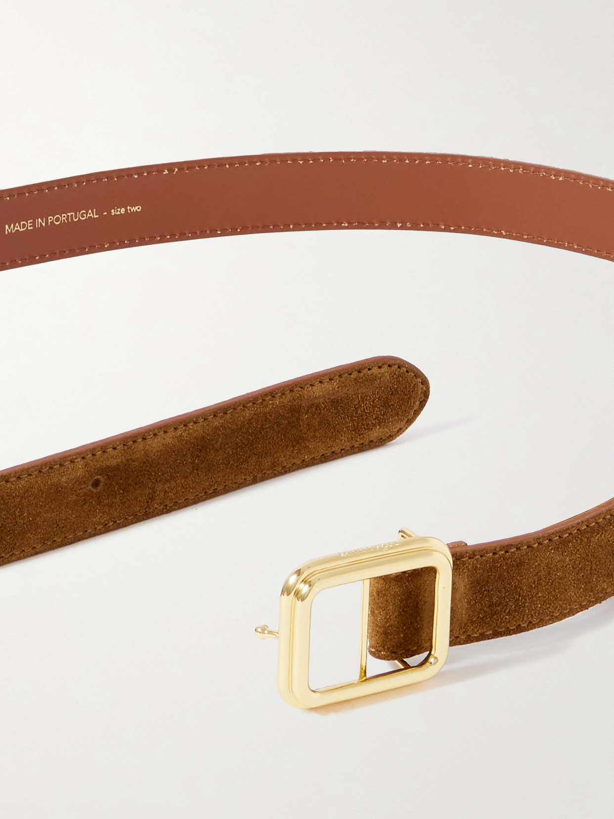 Lie Studio The Georgia Wide Suede Belt In Brown