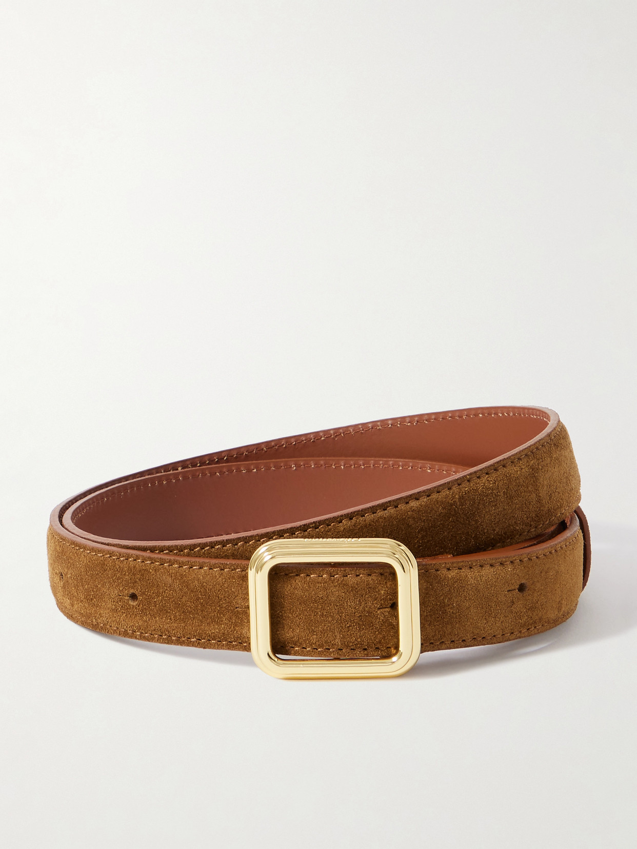 LIÉ STUDIO - The Georgia Wide Suede Belt - Brown