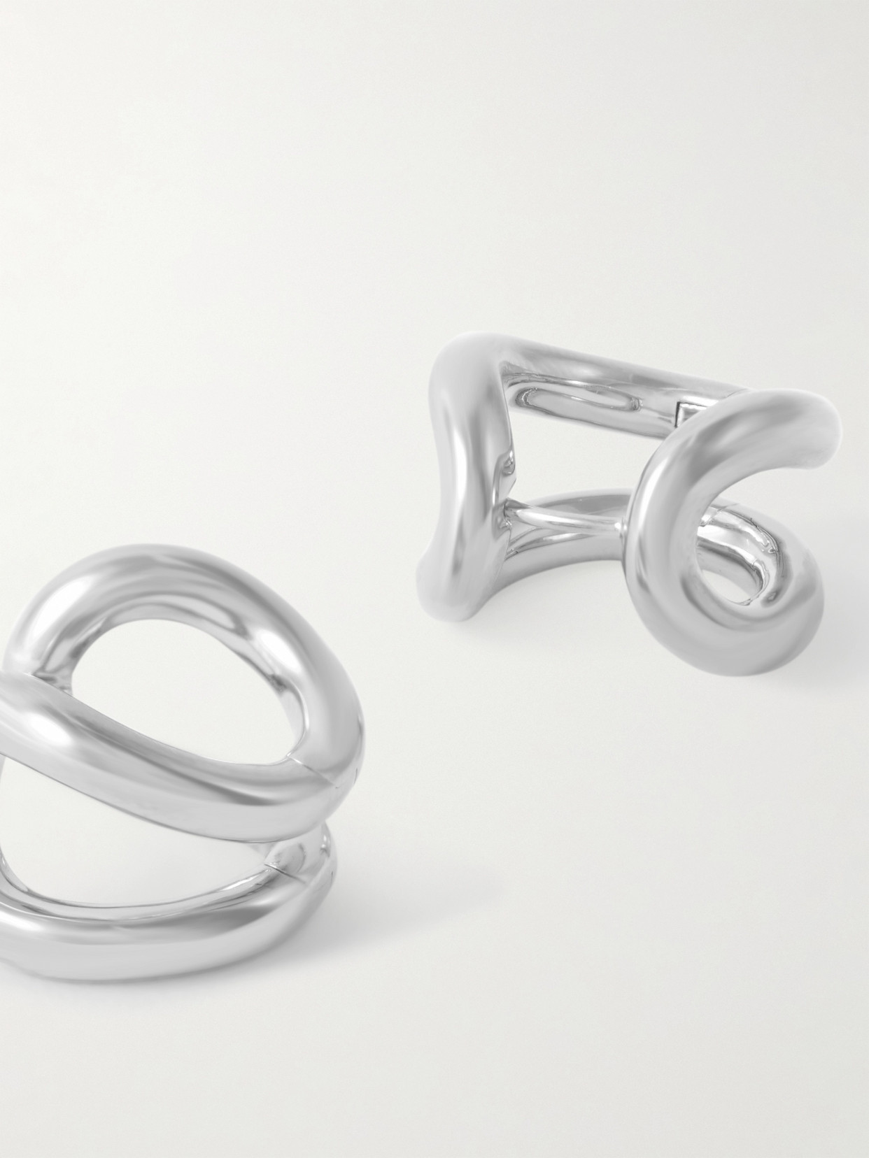 Lie Studio The Steffie Silver Hoop Earrings In Silver