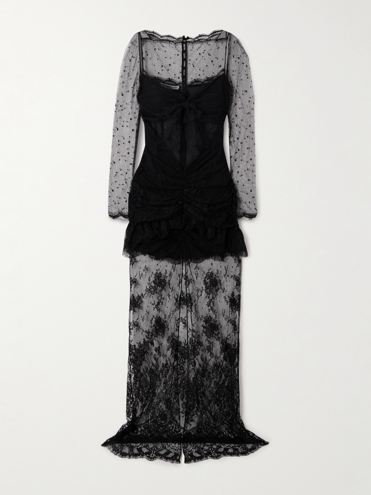 Alessandra Rich Chantilly Lace And Silk Gown