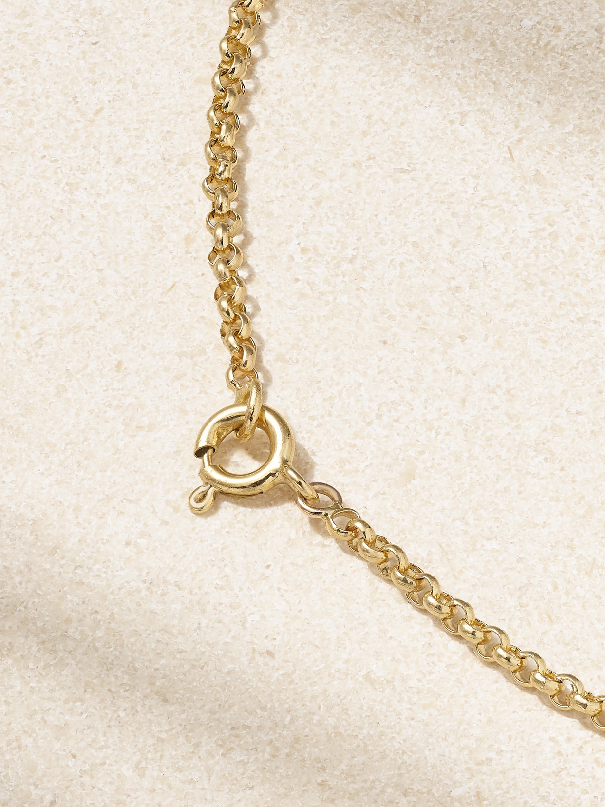 Shop Yvonne Léon Watch 18-karat Gold, Diamond And Mother-of-pearl Necklace