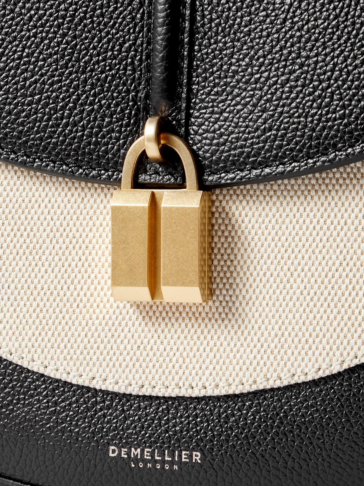 Demellier Siena Saddle Leather And Canvas Shoulder Bag