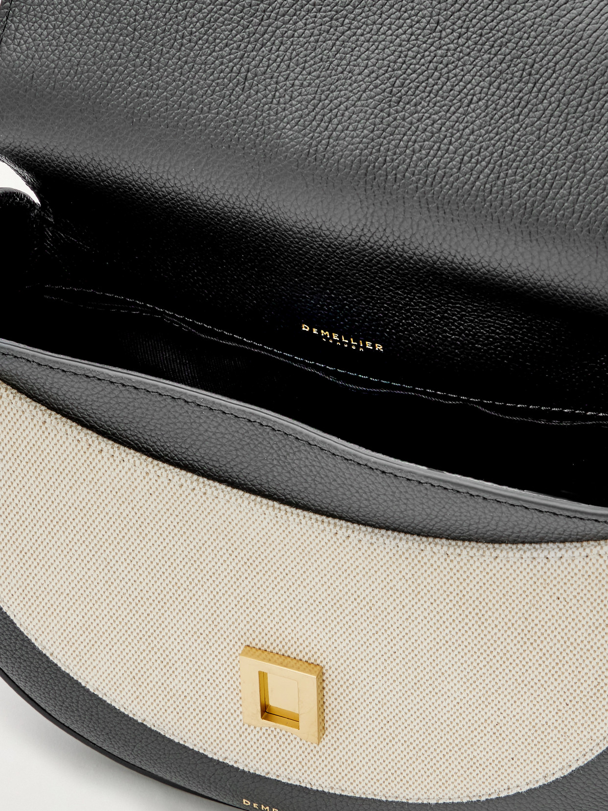 Demellier Siena Saddle Leather And Canvas Shoulder Bag