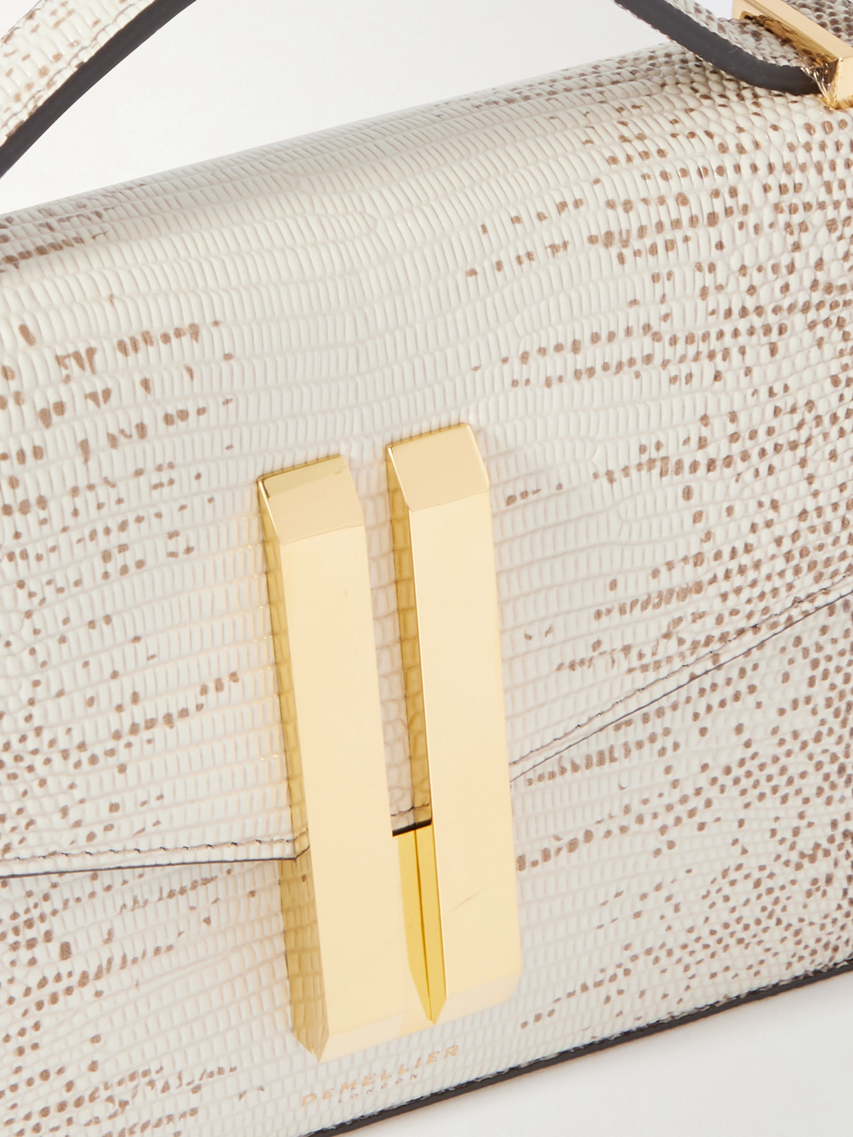 Demellier The Vancouver Lizard-effect Leather Clutch