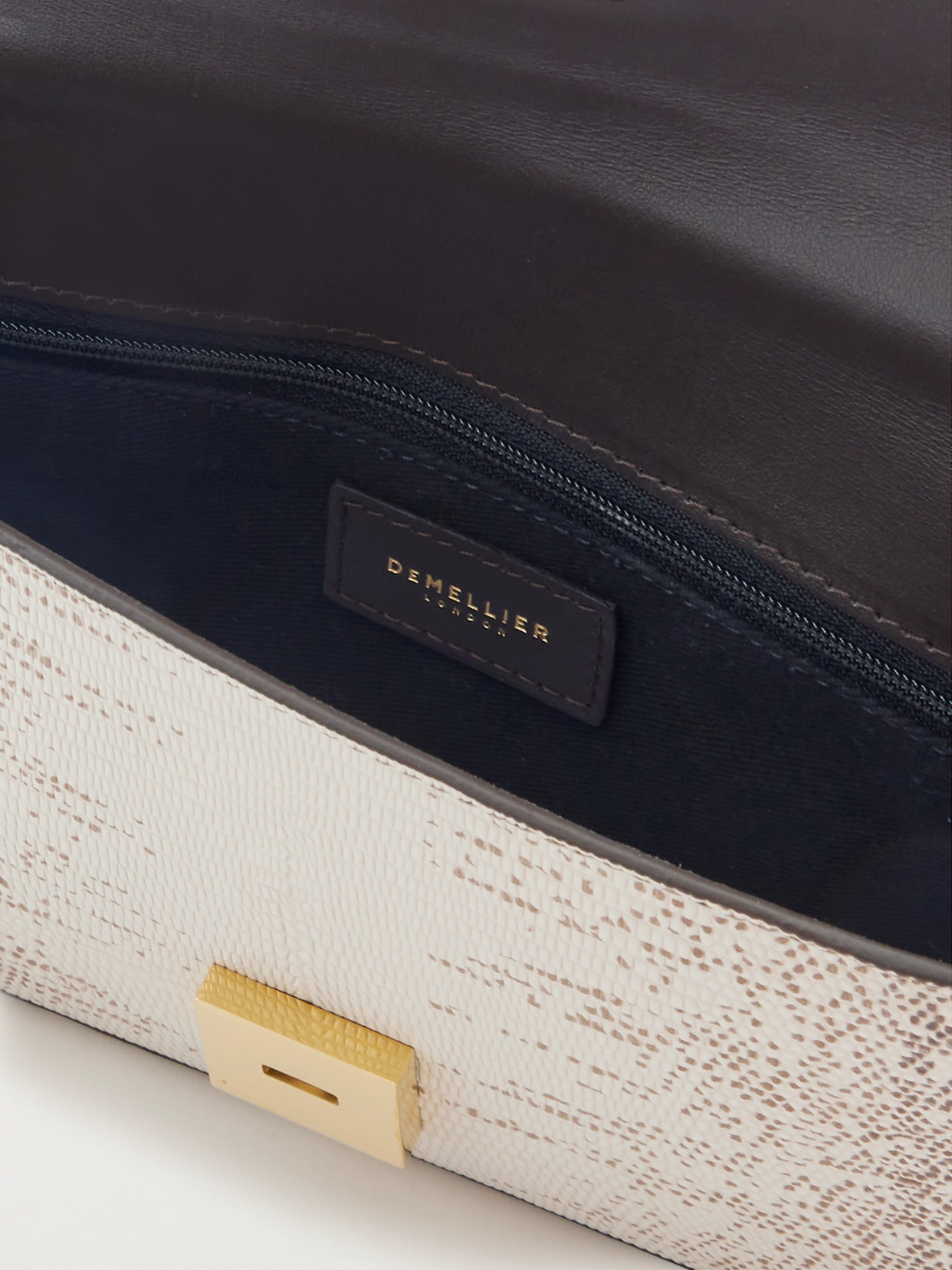 Demellier The Vancouver Lizard-effect Leather Clutch