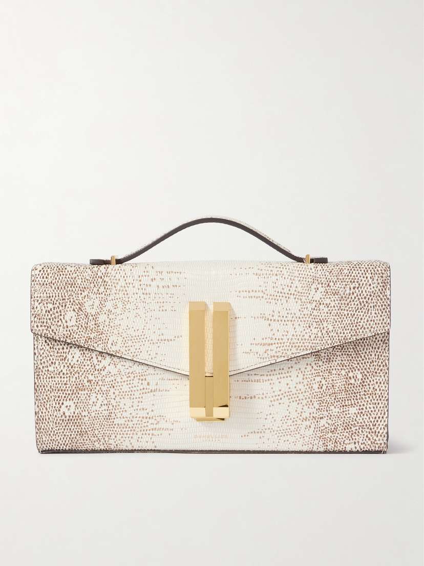 DeMellier The Vancouver Lizard-effect Leather Clutch